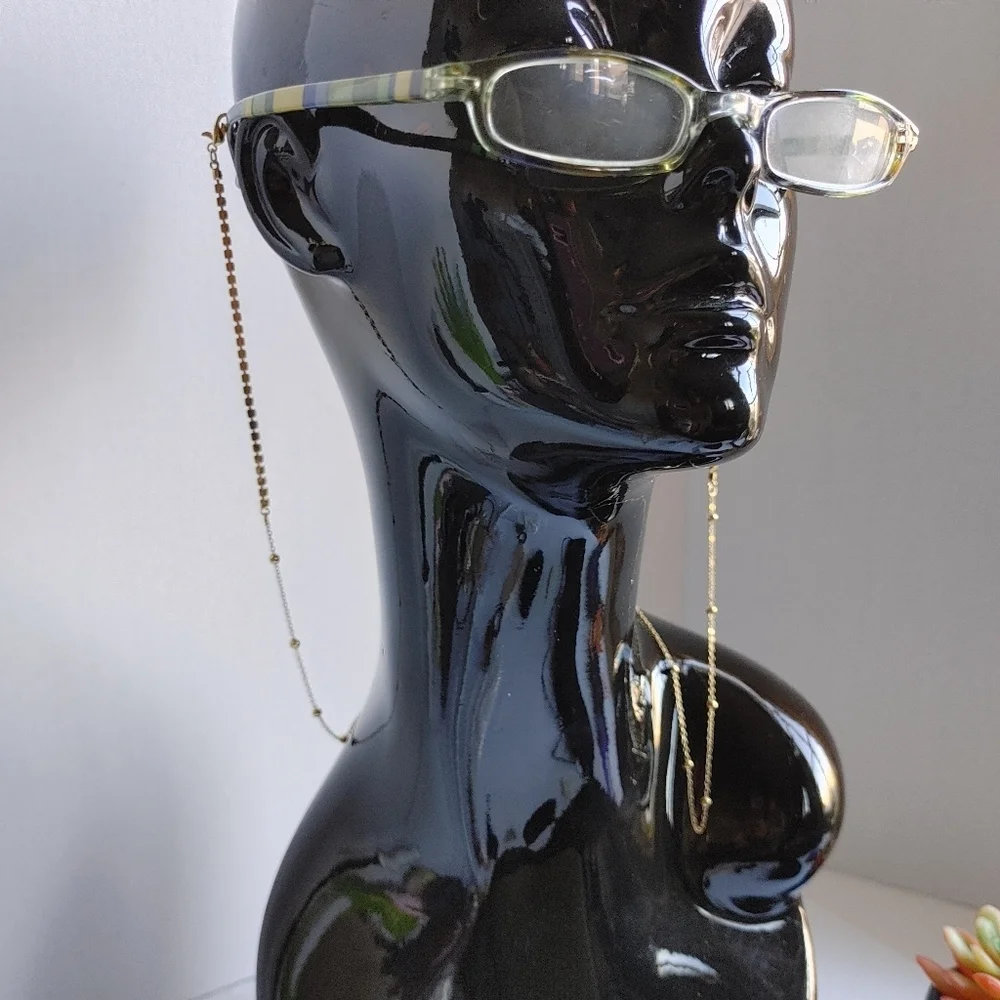 Gold Butterfly Mask / Glasses Chain Lany…